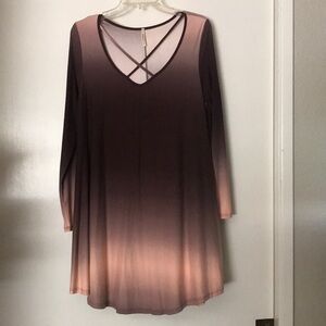 Super soft Long sleeve ombré dress